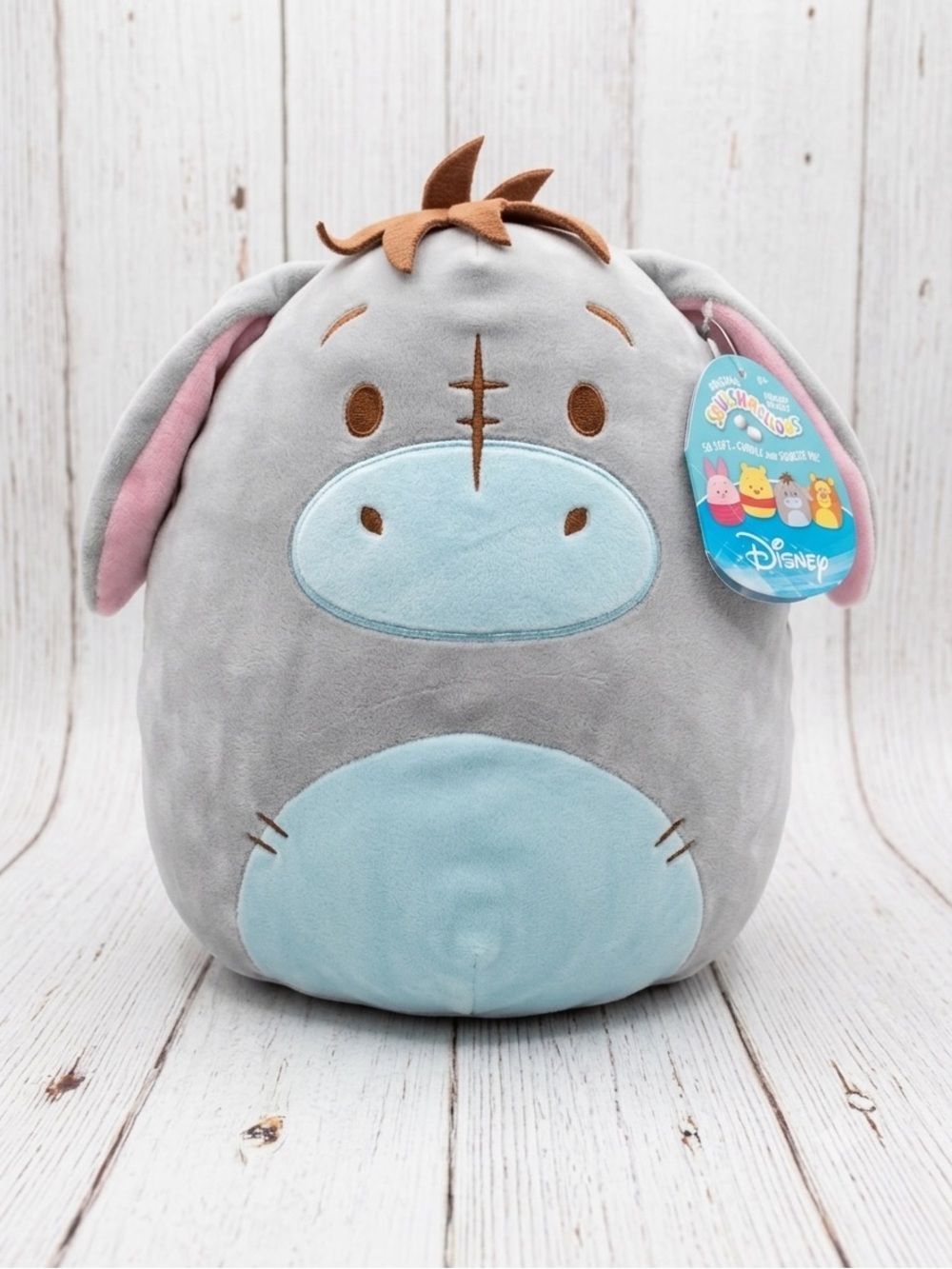 NWT Disney Eeyore Squishmallow 11" Plush Kellytoy Soft Grey Donkey Stuffed Toy